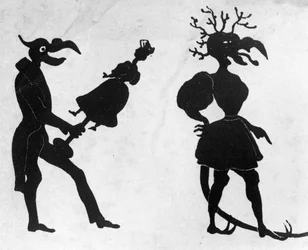 Devilish Alphabet, graverat av Delannois, 1825 (detalj, se även 184307 till 184309, 184311, 184312)